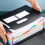 A4 Document Bag File-Black transparent in 13 grids and 6 lines 4