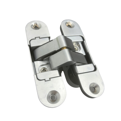 Invisible Door Hinges Adjustable Concealed-Silver left open