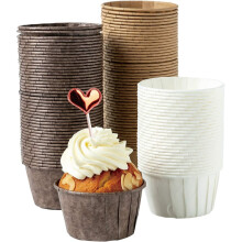 Cupcakevormpjes van bakpapier, hittebestendige bakvormpjes, voordeelverpakking premium muffinvormpjes, ideaal voor bruiloften en jubilea (300 stuks)