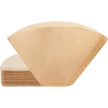 Wegwerp koffiefilters, ongebleekt, perfect voor filterkoffie, gemakkelijk te gebruiken en schoon te maken, natuurlijke papieren koffiefilters voor