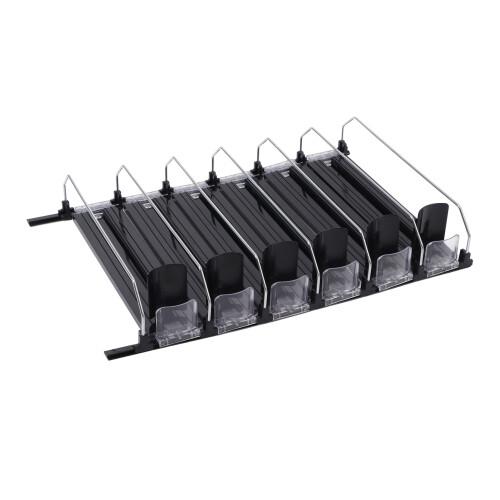 Self Pushing Can Organizer for Fridge, Adjustable Width Automatic Soda Can Dispenser with Sturdy ABS Construction, Automatic Drink Pusher Glide for Ef 1