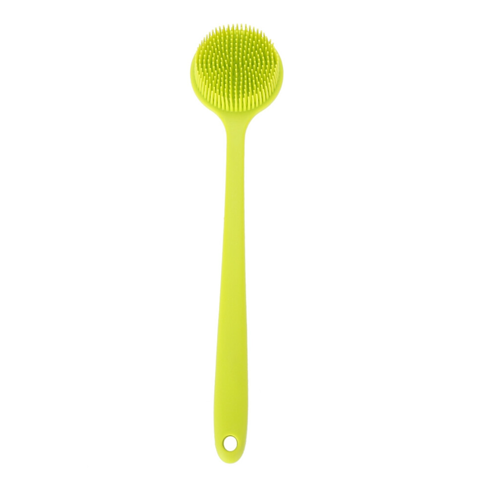 Long Handle Silicone Body Scrubber with Soft Bristles for Shower and Bath