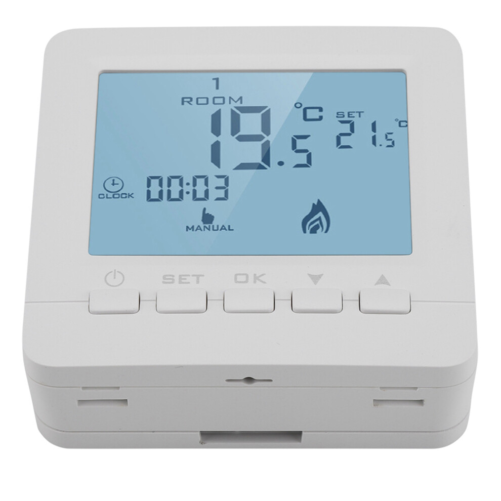 Digital Lcd Programmable Thermostat 5A, 8.6X8.6x2.9cm White 4691362673290
