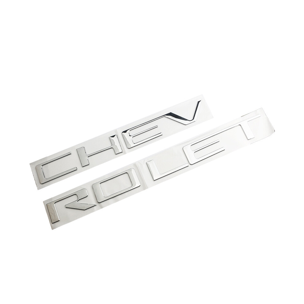 (Silver) 3D Raised Chevrolet Tailgate Letters, Compatible With Chevrolet Ado Silver 4069369239755