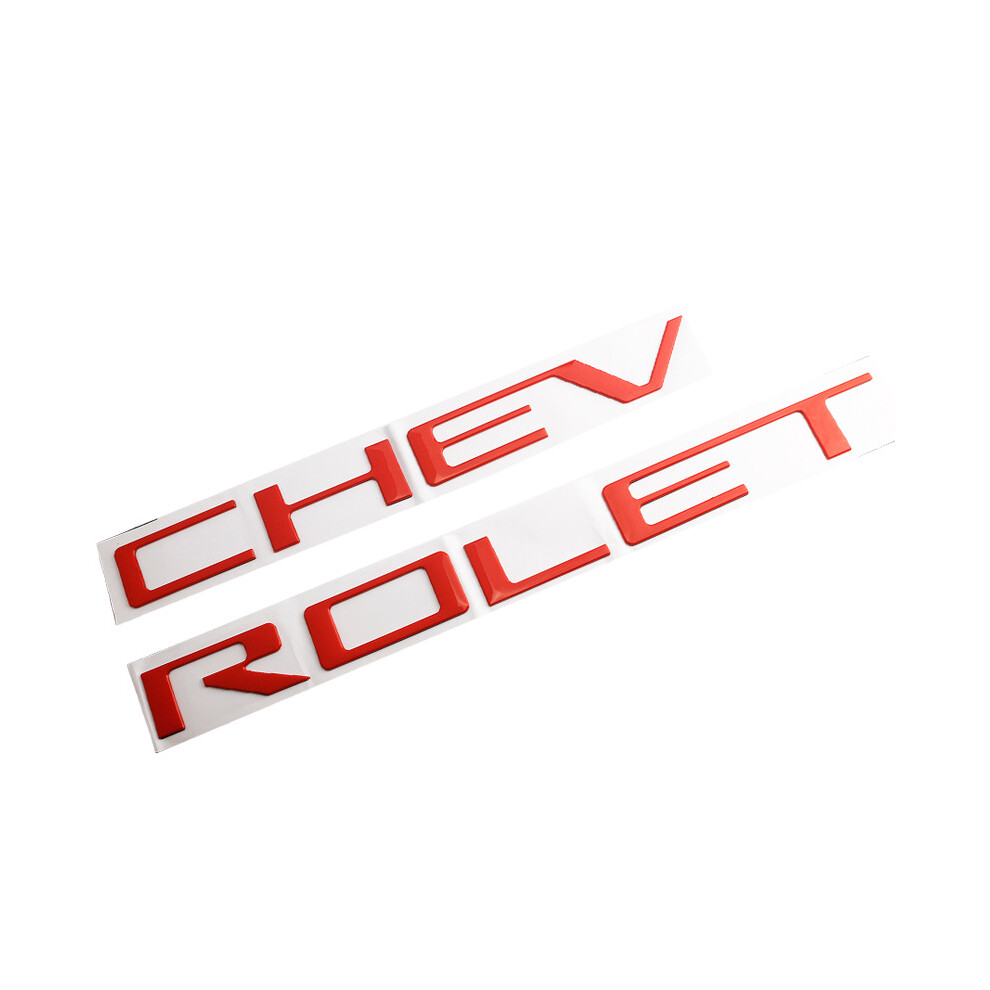 (Red) 3D Raised Chevrolet Tailgate Letters, Compatible With Chevrolet Silverado Red 4069369239779