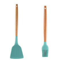 Utensílio de cozinha versátil, fácil de limpar e guardar, utensílios de silicone antiaderentes, conjunto de 2 peças com ranhuras resistentes ao