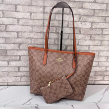 (Brown) Kou C's retro old flower tote bag