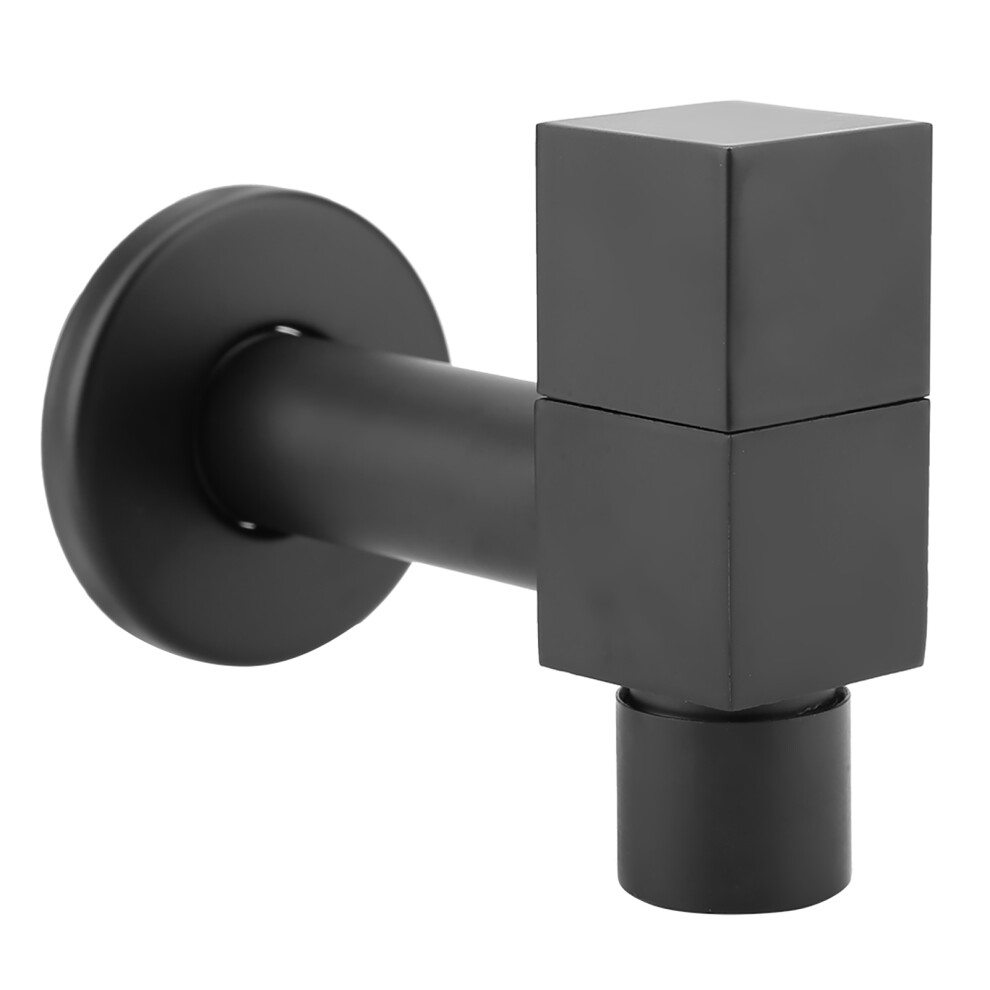 Elegant Black Brass Square Mop Pool Faucet For Cold Water Use 4241362675185