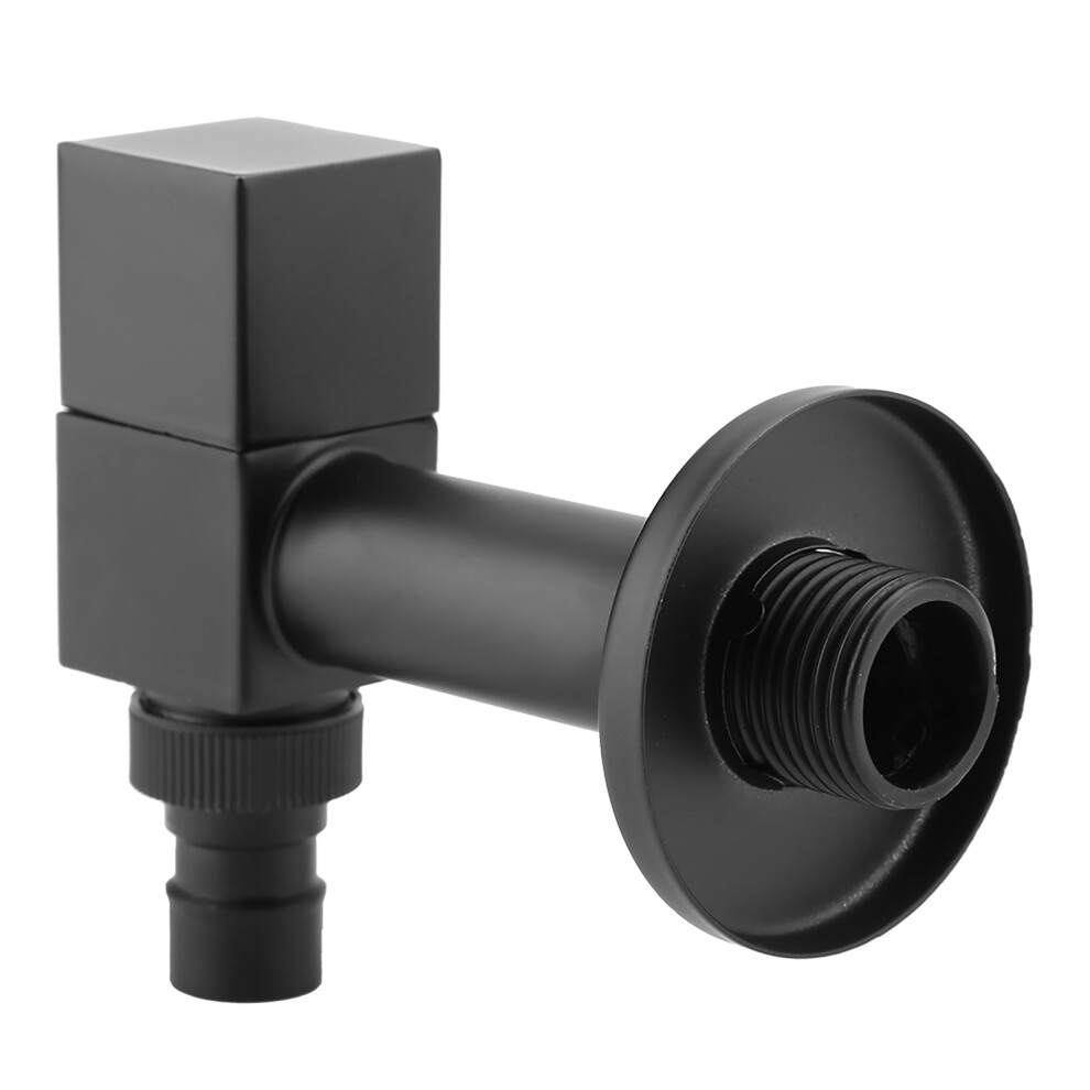 Stylish Black Brass Square Cold Water Faucet G1/2 For Laundry Use 5001362675207