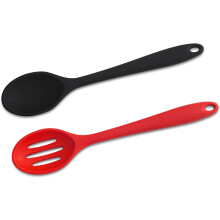 Silikon-Kochlöffel-Set, hitzebeständige Löffel zum Rühren, Mischen und Servieren, BPA-frei, kratzfest, 2-teilig, spülmaschinenfest, große