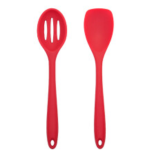 Utensílios de cozinha de silicone próprios para lava-louças, resistentes ao calor e antiaderentes, colheres com design ergonômico e orifício