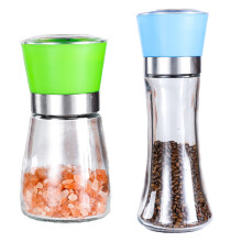 Professionell kockkryddkvarn, bekvämt grepp med BPA-fritt glas och lock i rostfritt stål (justerbar grovlek)