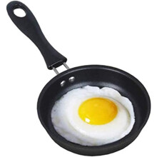 4.72 Inch Mini Nonstick Iron Skillet,Tiny Frying Pan Improve for Single Eggs Pancakes More Induction Compatible Space Saving Design