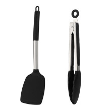 Conjunto de utensílios de cozinha atóxicos, espátulas sólidas e vazadas para todas as necessidades culinárias, design ergonômico para uma