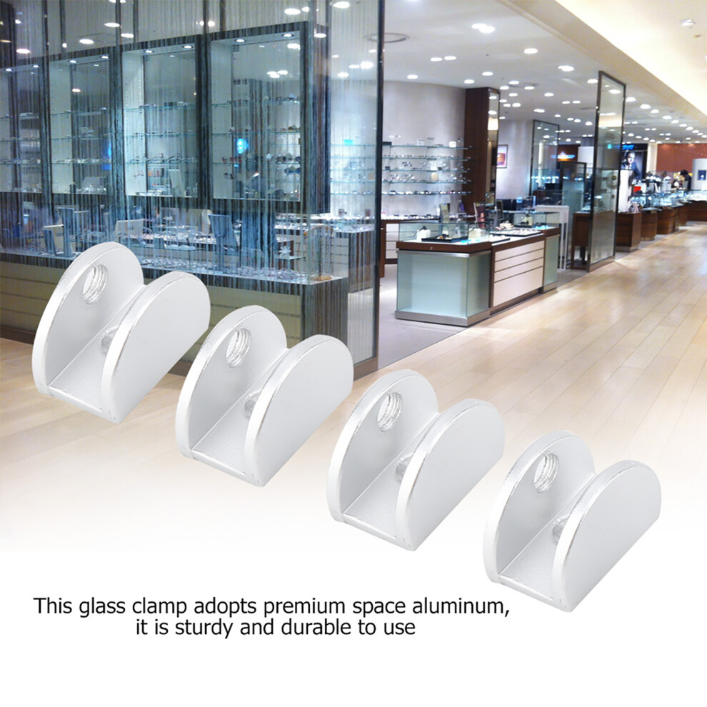 Space Aluminum Glass Clamp Set 4Pcs For 5-8Mm Thickness Window Bracket & Holder 3411362676883