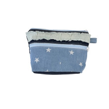 Simple Sewn Cotton Storage Bag Exemplary For-Dark blue stars