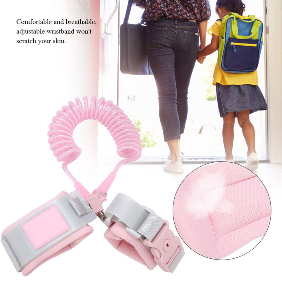 2M Baby Kids Safety Wrist Leash Pink with Lock & Adjustable Fit
