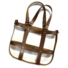 Handmade Shoulder Bag Cover Durables Waterproof PU-Coffee color