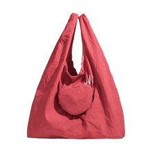 Compacte opvouwbare boodschappentas met hartprint-Rood