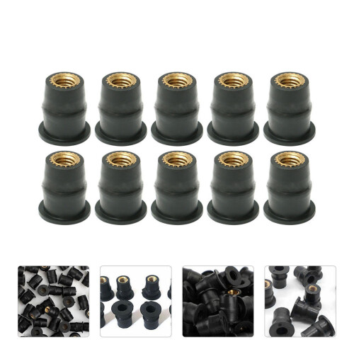 10St Gummikonsolen Durable Windschutzscheibenmuttern Motorradzubehör 2