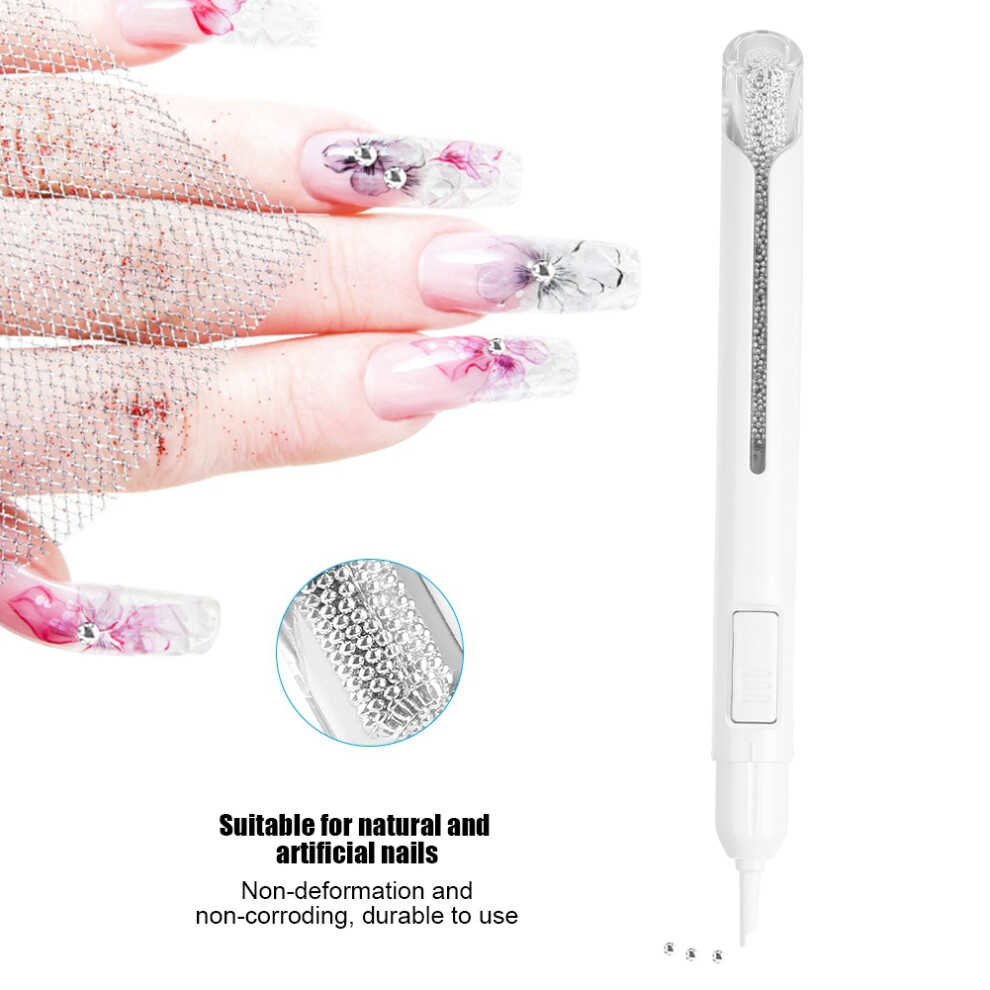 Silver Nail Art Bullion Pen Metal Beads Dotting Painting Tool For Diy Manicure
