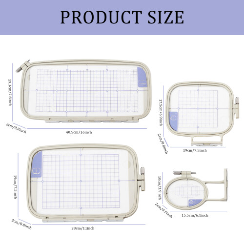 4 Pcs Adjustable Embroidery Machine Hoop Embroidery Hoop for 2