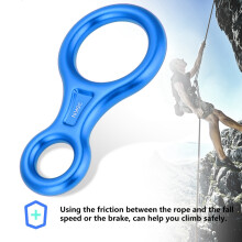Rock Climbing Rescue Gear 35KN Rope Rappel Ring Figure 8 Blue