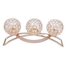 European Classic Arch Crystal Candleholder, Gold, 40x19cm