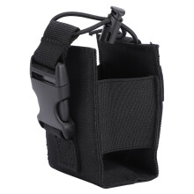 Black Nylon Military Bottle & Radio Pouch - Molle System Compatible