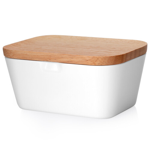 Luftdichte Küchenbutterbox mit Holzdeckel, lebensmittelecht, 250g 1