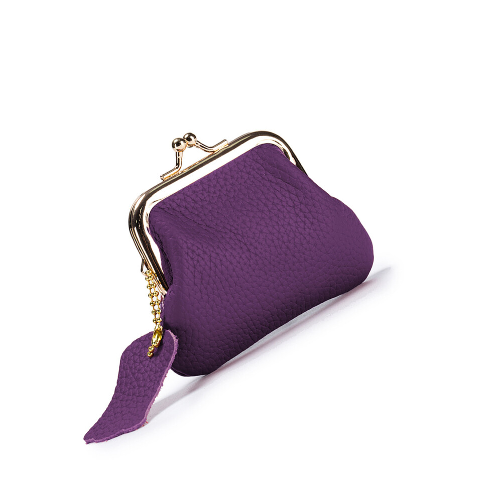 Coin Purse Coin Holder Small Change Purse With Kiss Lock- Purple 7627000349392