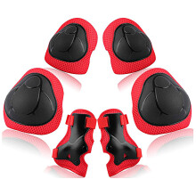 (red black) 6PCS/SET Knee Pads For Kids Kneepads And Elbow Pads Toddler Protective Gear Knee Pads