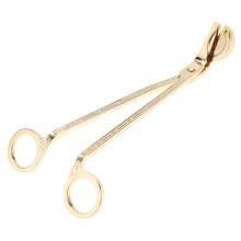 Halbrunder Kerzensegment aus Edelstahl mit Herzclip und Dochtschneider, Gold
