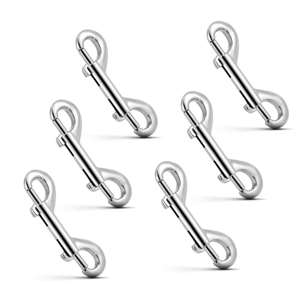 Secure Closure, Easy-Open Thumb Lever Hooks For Wide Range Of Applications, 6Pcs Silver 2.7 Inch Double Ended Bolt Snaps With Premium Quality 9318128500625
