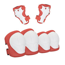 (red white) 6PCS/SET Knee Pads For Kids Kneepads And Elbow Pads Toddler Protective Gear Knee Pads