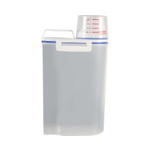 Contenedor de almacenamiento hermético Dispensador de comida para mascotas Plástico libre de BPA con boquilla para verter Vaso medidor Visibilidad
