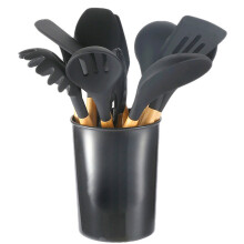 Kitchen Utensils with Holder, Heat-resistant and Non-scratch Silicone Cooking Set, Easy to Clean Exquisite Crafted Tools for Your Daily Culinary Adven
