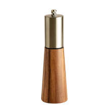 Elegant designad pepparkvarn, bärbar kryddkvarn i akaciaträ med justerbar grovhet och rostfri mekanism i rostfritt stål, manuellt manövrerad F