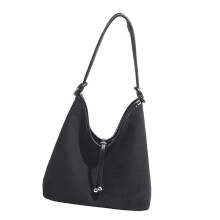 Crossbody Handbag Purses Faux Suedes Shoulder Bag Trendy-Black