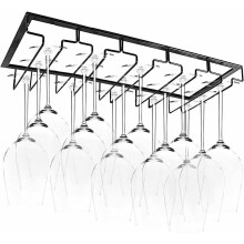 Sofistikert vinglasshenger, 5 skinner for 10–15 glass, vinglassstativ under skapet, plassbesparende vinglassholder i tråd, høy kompatibilitet med