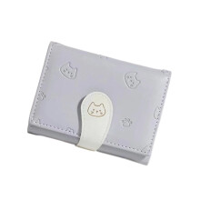 Pu Purses Ladies Credit Card Holder Money Bag Travel-Purple