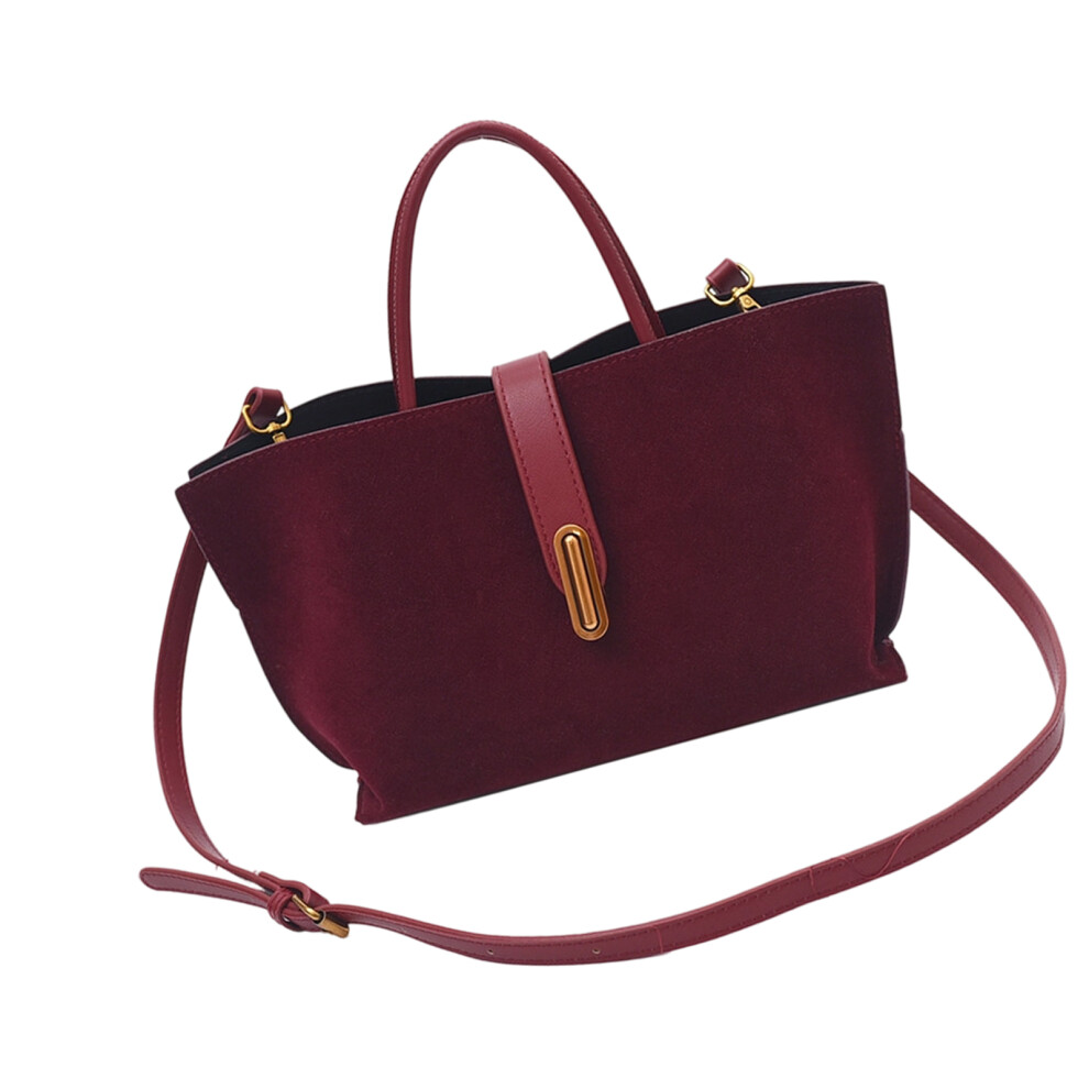 Leather Bucket Crossbody Bags for Women Top Handle-Burgundy-image-OPC-PN52GGH-NEW