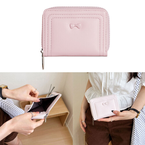 Compacte portemonnees voor dames Bifold-clutch-Lichtpaars 2