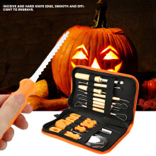 Halloween Pumpkin Carving Kit with 13 Durable Tools, Includes Saws, Knife & Scoop