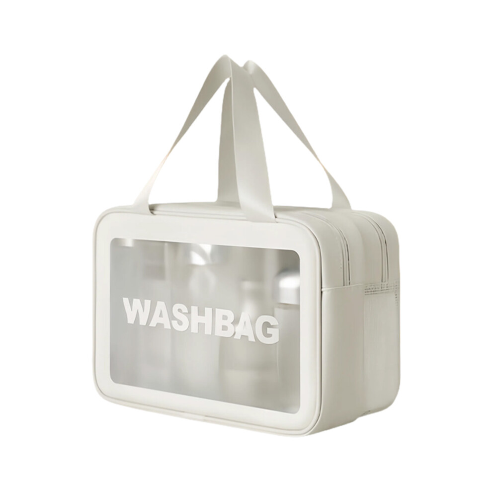 White Handheld Makeup Bag Toiletry Bag Travel Cosmetic Bag- M