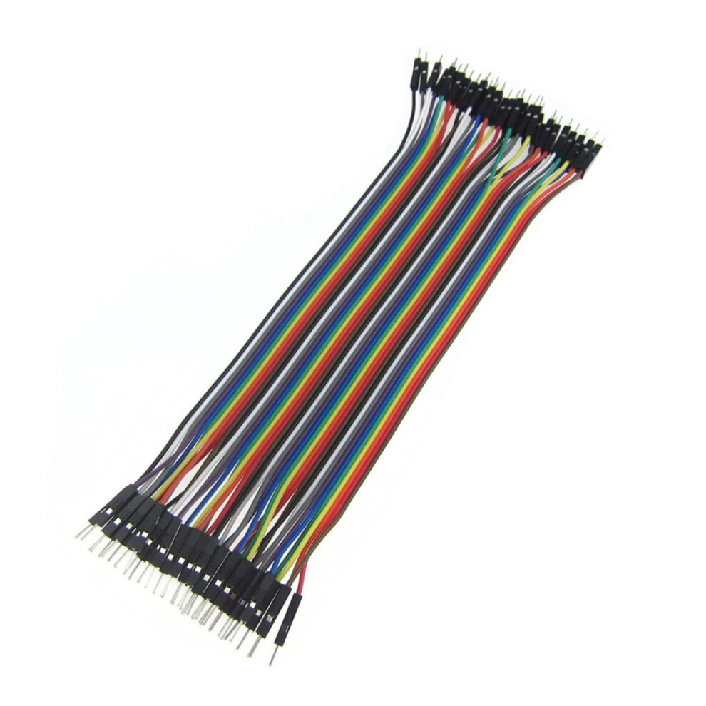 40Pcs 20Cm Male To Male Jumper Wires 2.54Mm Breadboard Cable Sturdy Plastic And Copper 1Pin-1Pin Header Easy To Use For Electronic Projects 9105992181230