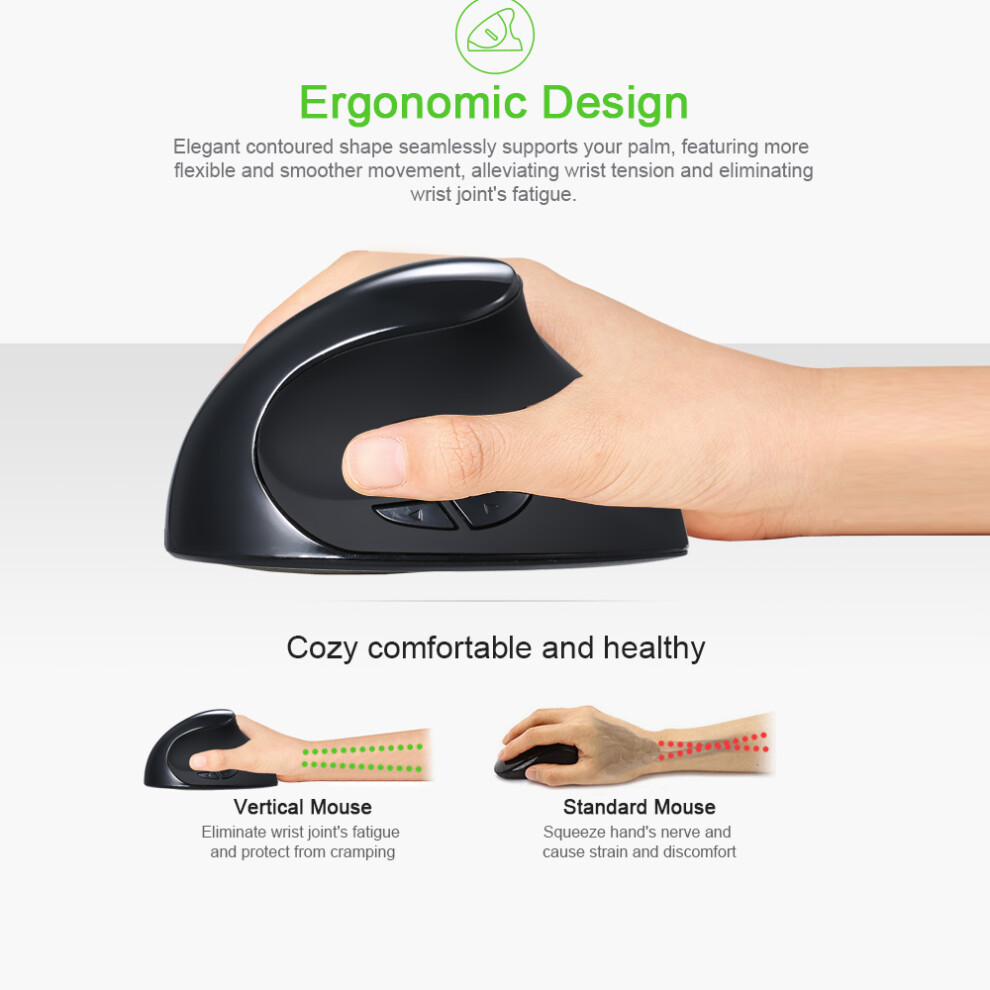 Vertical Ergonomic Wired Mouse 5-Button Optical Usb Mouse For Pc Laptop Purple 8711362686925