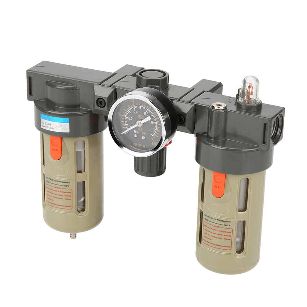 G1/2 Air Filter Regulator Bc4000, 40Î¼M, 17X22.5cm, Aluminum 7891362686703