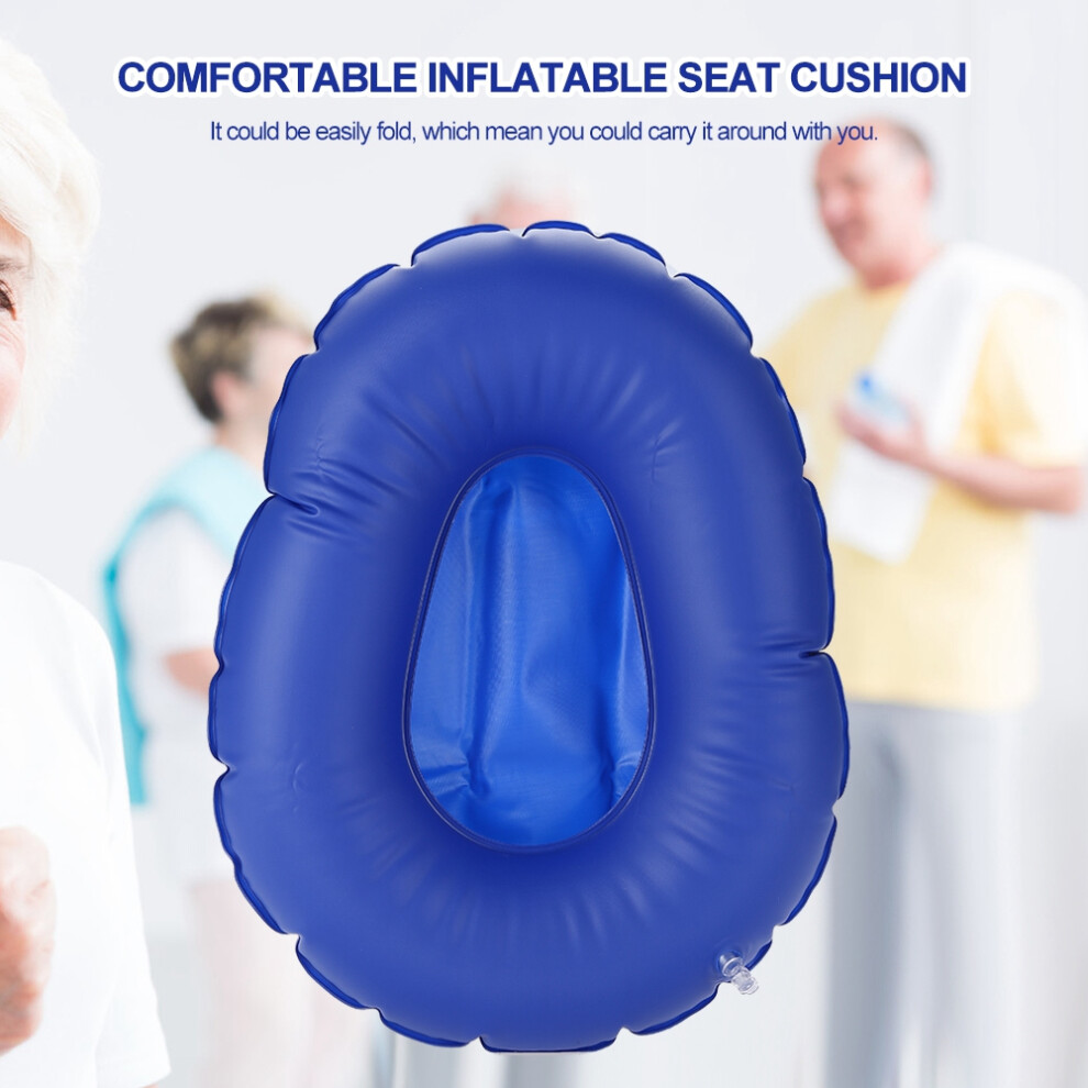 Inflatable Blue Seat Cushion & Backrest, Foldable, Portable, 293g