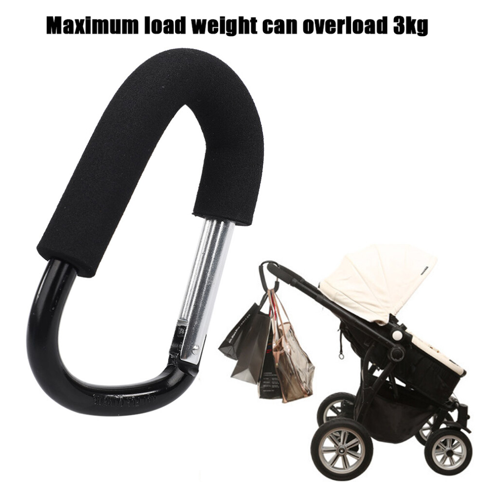 Baby Pushchair Stroller Clip Hook Carabiner 14 X 8 Cm Black